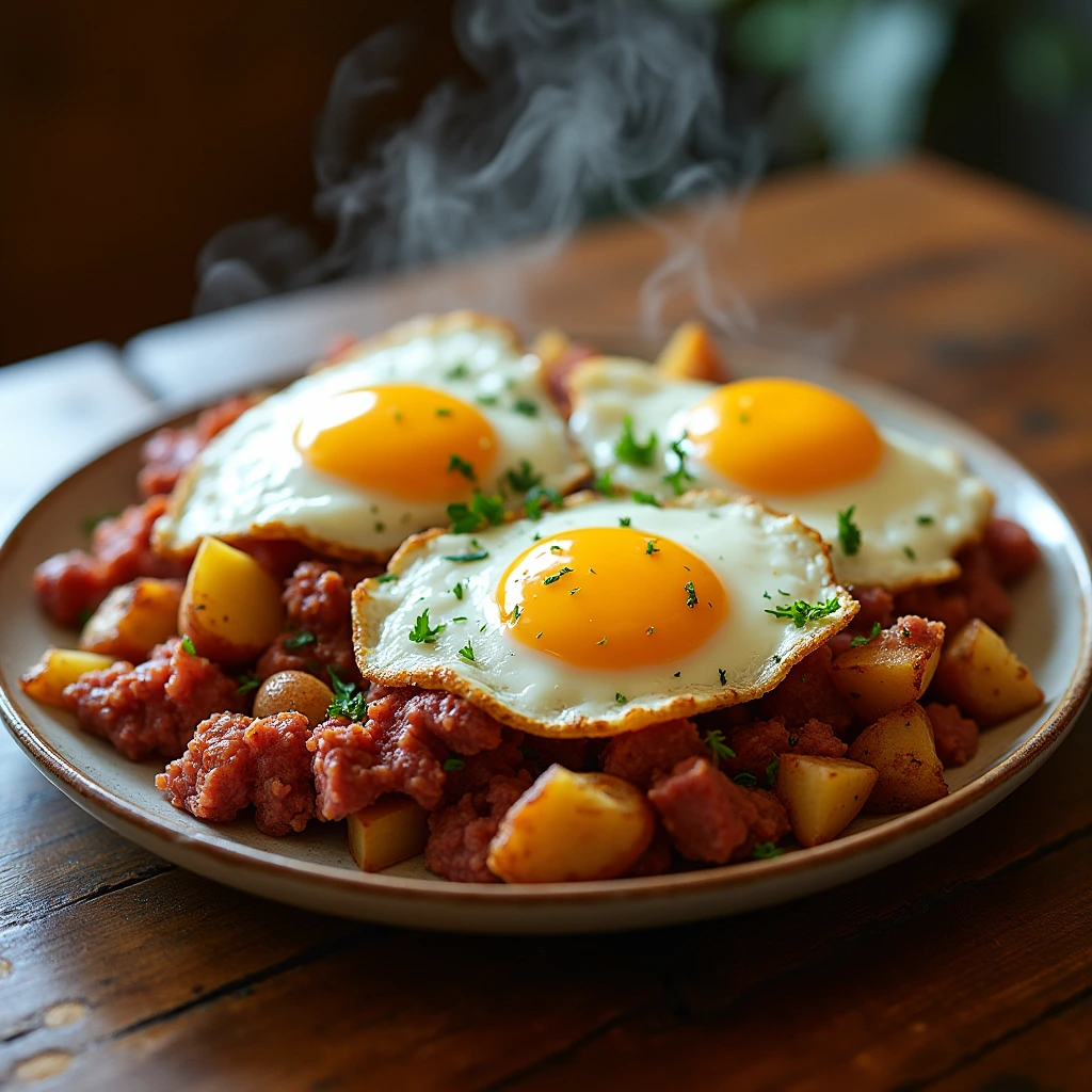 corned beef hash and eggs