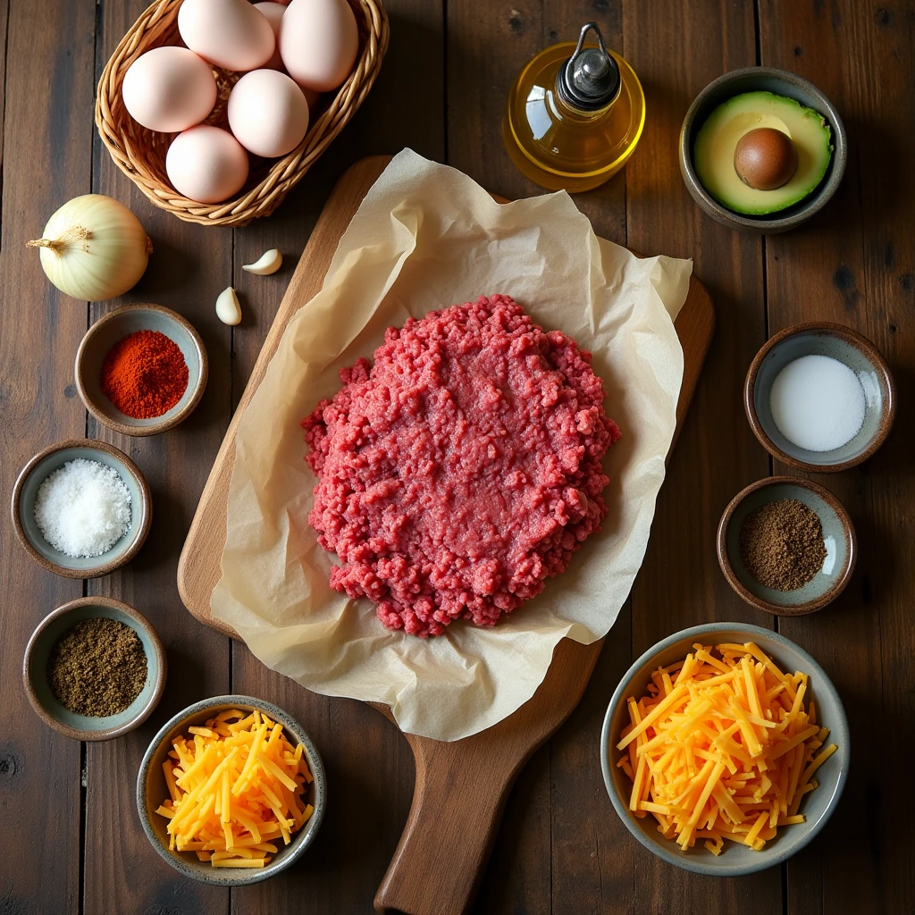 ground beef and eggs